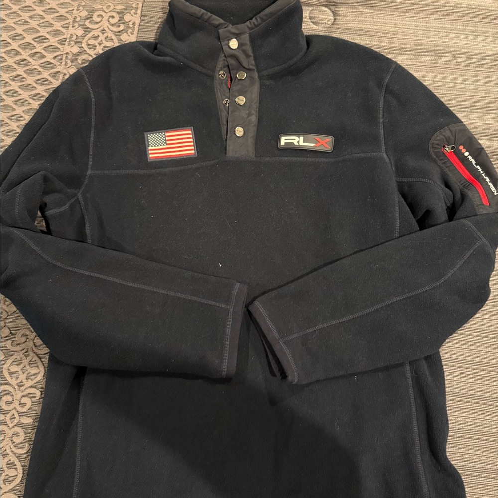 RLX Blue Pullover with American Flag Patch